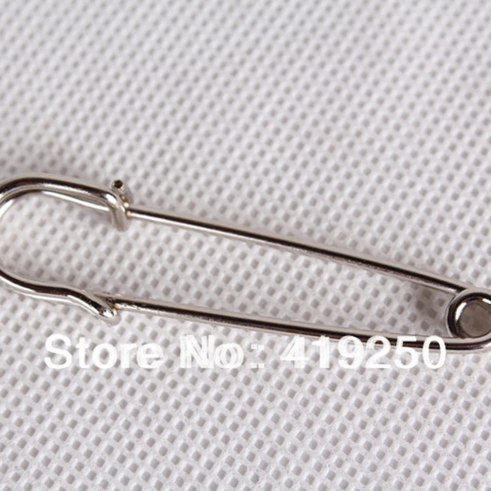 Free shipping  200pcs High quality Larger silverSafety Pins   SIZE 65mm