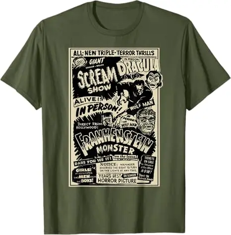 Horrorfilm-Monster Mumiendrache Dracula Werwolf Frankenstein T-Shirt Y2k Art Vintage Horror-Film-Fans Grafik-Bekleidung Herrenbekleidung – Detail 12