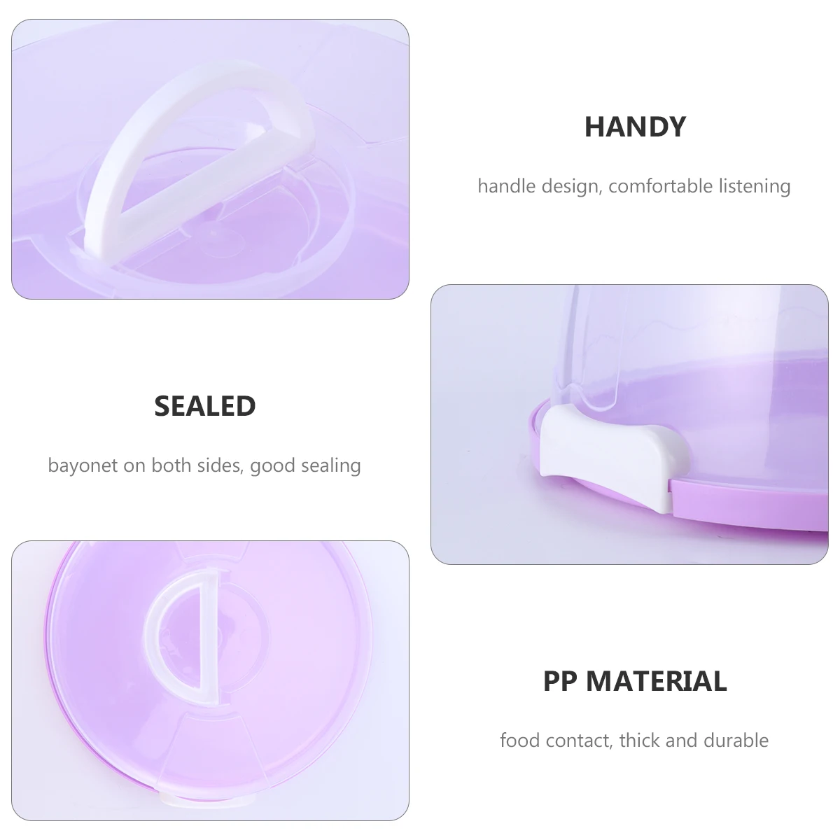 

Cake Box Packing Container Plastic Sealed Storage Food Grade Safe Hygienic Corrosion Resistant Hidden Design Easy Operation Snap
