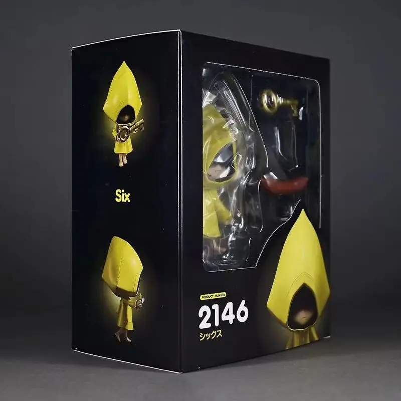

Game Little Nightmares Nendoroid #2146 Q Version Six PVC Action Figures Yellow Raincoat Model Desktop Decoration Statue Gift
