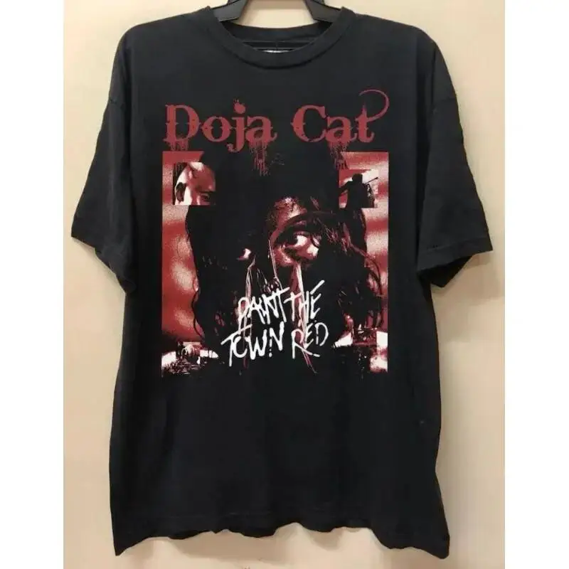 Винтажная футболка Doja Cat Scalet Album Pain The Town, красная