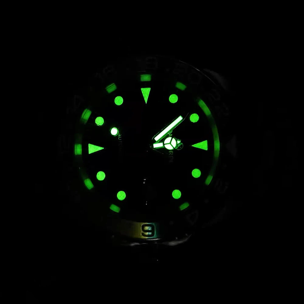 PARNASREE Yachting Leisure 40mm Automatic Mechanical Men\'s Watch Miyota Caliber 8215 Diving Super Bright Green Luminous Dial