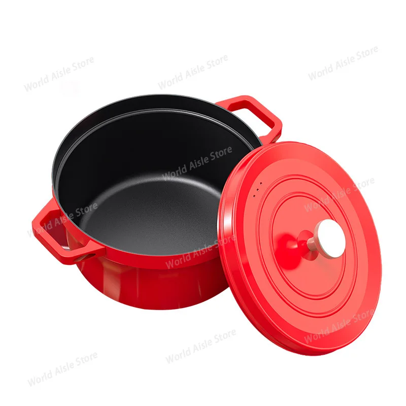 Enamel Non-Stick Soup Pot - Heavy-Duty Dual-Handle Ceramic Stockpot, Compatible with Induction Cookers and Gas Stoves