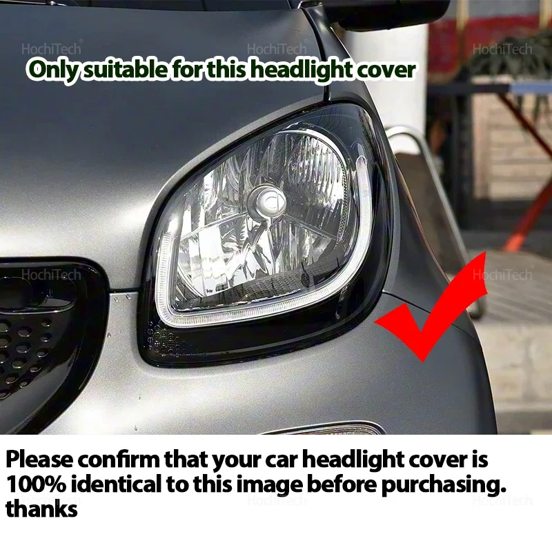 For Smart Fortwo 453 Series Forfour 2016-2019 Car Headlamp Cover Transparent Housing Front Headlights Lens Shell Glass Lampcover