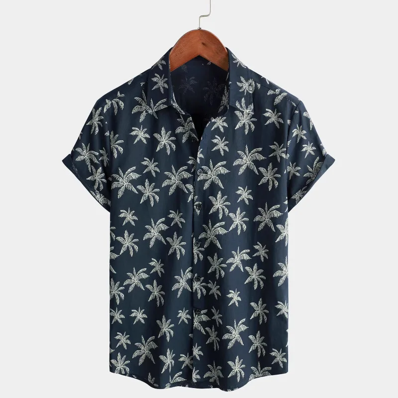 2026 Summer Mens Striped Floral Patchwork Shirt 3D Print Short Sleeve Casual Oversized Button Down Hawaiian Camisa Listrada