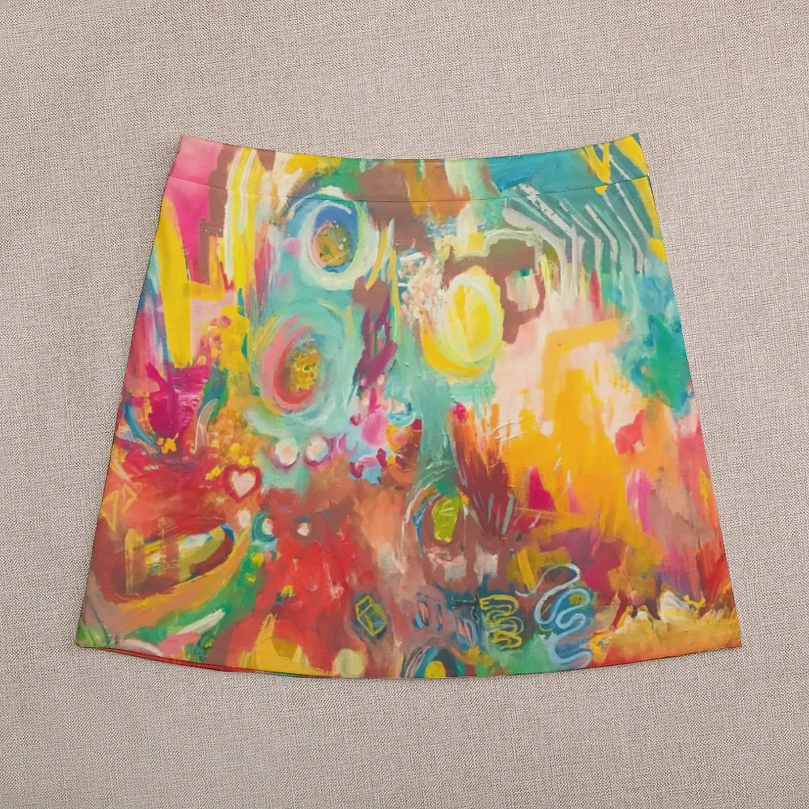 Fire Mountain - Abstract Expressionism Mini Skirt mini skirt Women clothing