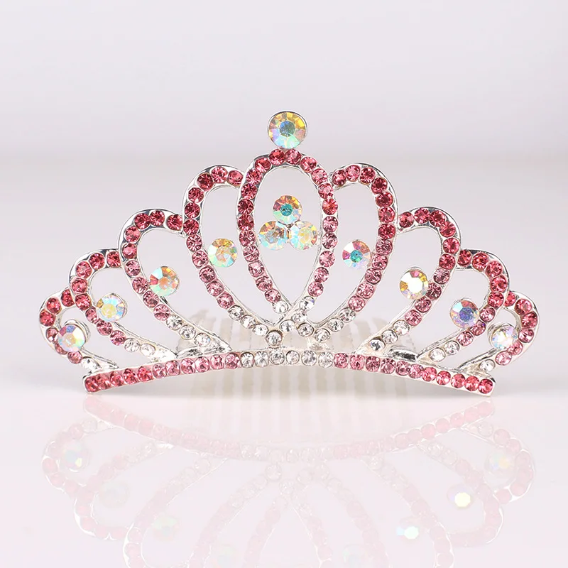 Children Large Hair Comb Tiara Crown Luxurious Hair Accessories Pageant Ornaments for Birthday or New Year Gifts