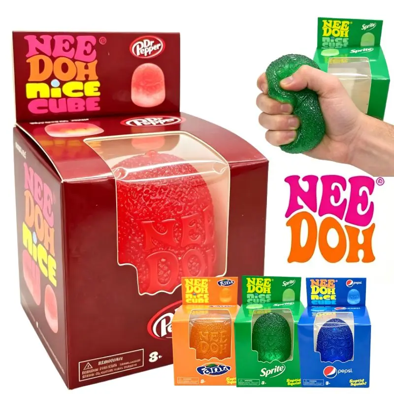2026New Dr Pepper NeeDoh Mini Candy NeeDoh Gumdrop Soft Sensory Fidget Toy Stress Relief Squeeze Ball Blind Box