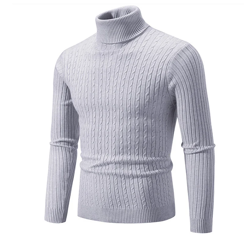 Winter High Neck Dicke Warme Pullover Männer Rollkragen Marke Herren Pullover Slim Fit Pullover Männer Strickwaren Männlichen Doppel Kragen – Detail 18