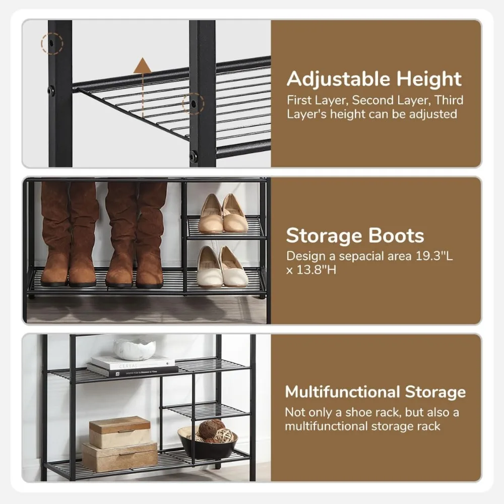 Shoe Rack Organizer, Metal Mesh Shoes Storage Shelf, Storage Boots, 6 Tier Shoe Rack Organizer