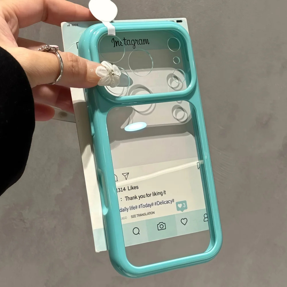 Luxuriöse Bonbonfarben-Kontrast-Transparenthülle für iPhone 17 16 15 18 Pro Max 14 13 18Pro 17Pro Klare Ultradünne Stoßfeste Hülle – Detail 3