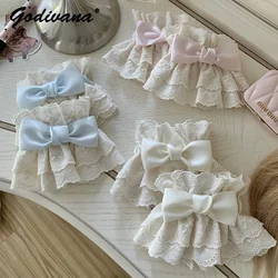 Original Lolita Spitze Hand Ärmel Frauen Mädchen Süße Nette Schleife Spitze Ärmelschonern Rose Blume Spitze Kaninchen Ohr Ärmel