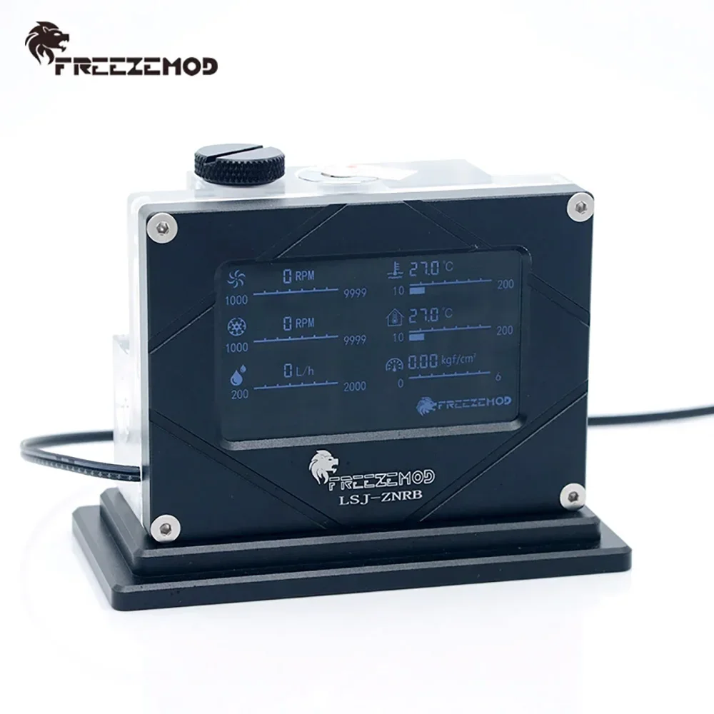 

FREEZEMOD Intelligent Water Cooling System Monitor For Temperature Flow Rate Air Pressure Water Pump PWM monitor LSJ-ZNRB