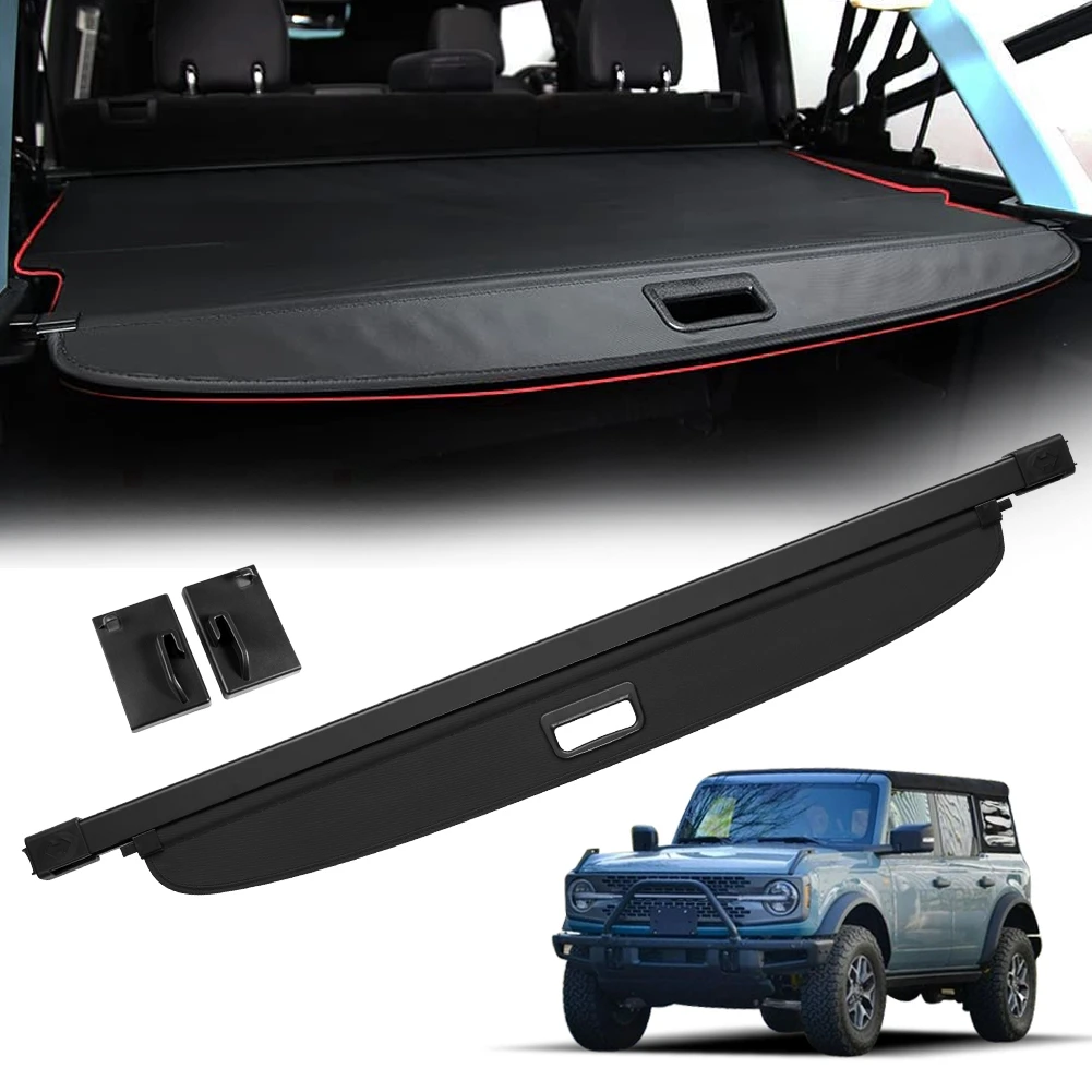 Car Trunk Shield Cover Fit for Ford Bronco 4-Door 2021-2024, Rear Trunk Cargo Luggage Carrier Shade Security Curtain