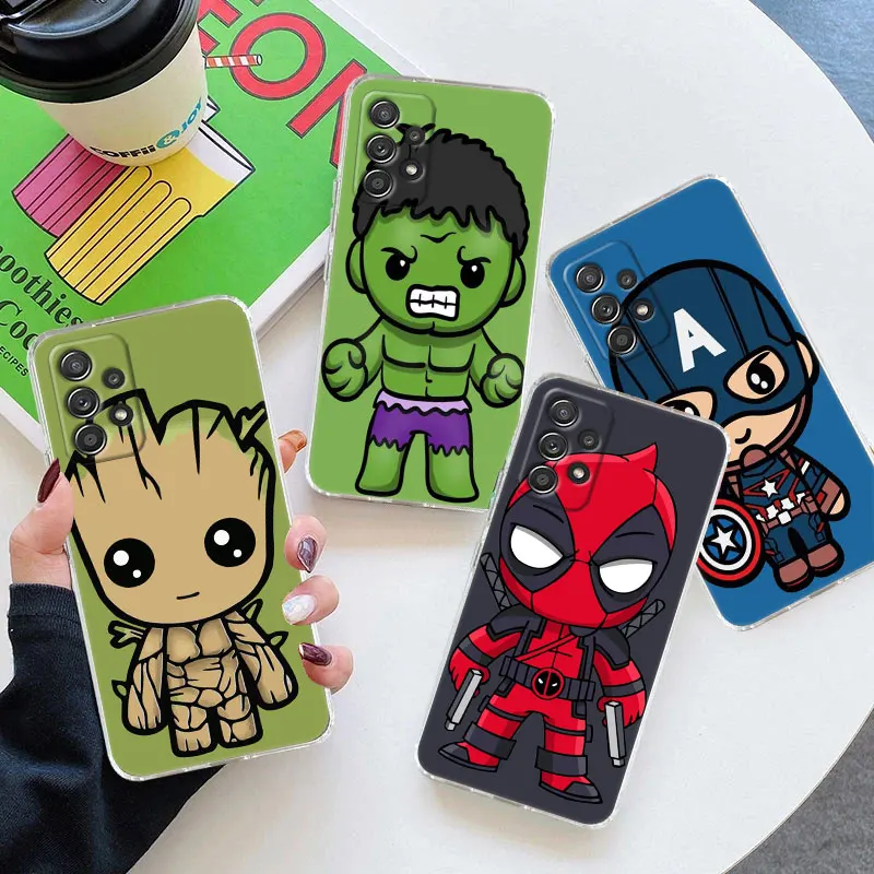 

Marvel Avenger Case For Samsung Galaxy A57 A37 A56 5G A36 A55 A54 A35 A26 A07 A17 A16 A06 A36 A15 Ironman Groot Spiderman Cover