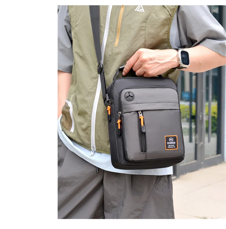 Geräumige Herrentasche, Umhängetasche, wasserdichter und abriebfester Rucksack mit mehreren Fächern, ideal für den Geschäftsalltag. – Detail 25