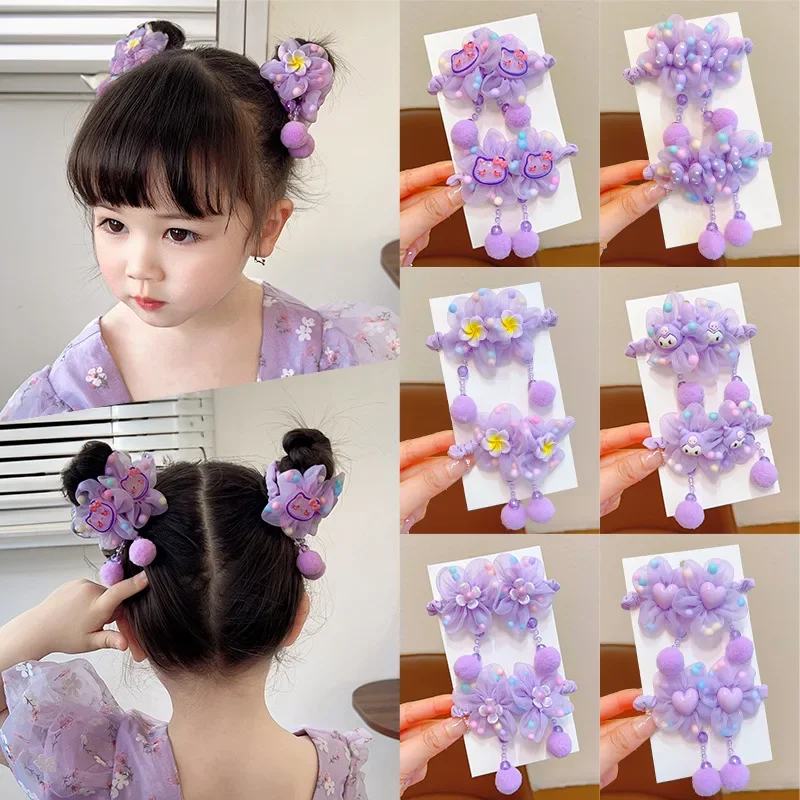 

Children's Super Fairy Flower Headband Purple Head Flower Ponytail Hair Band