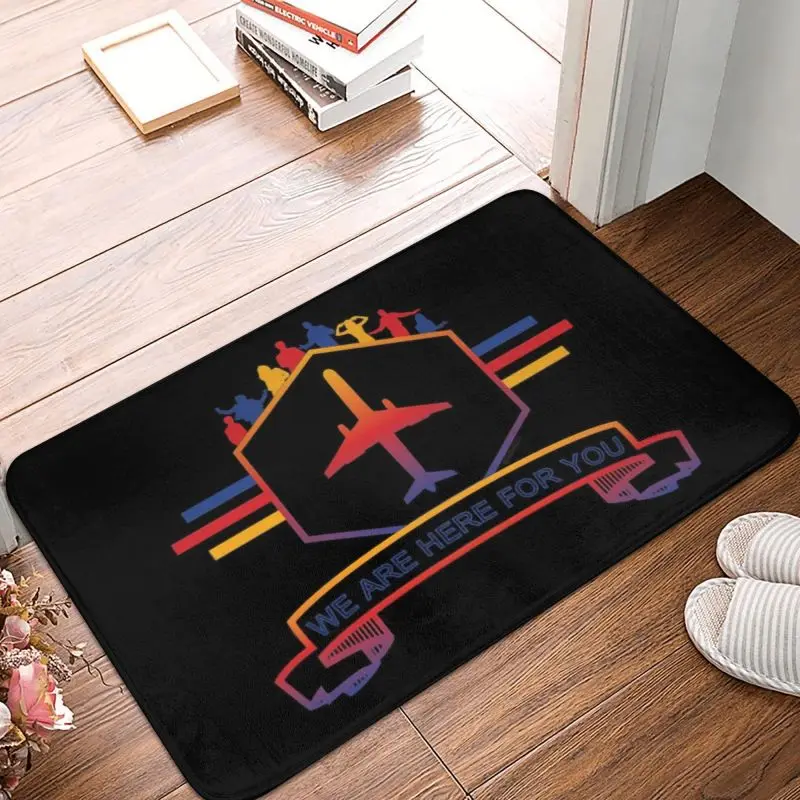 Air Love Door Floor Kitchen Bathroom Mat Anti-Slip Flight Attendants Flight Pilot Airplane Doormat Toilet Entrance Carpet Rug