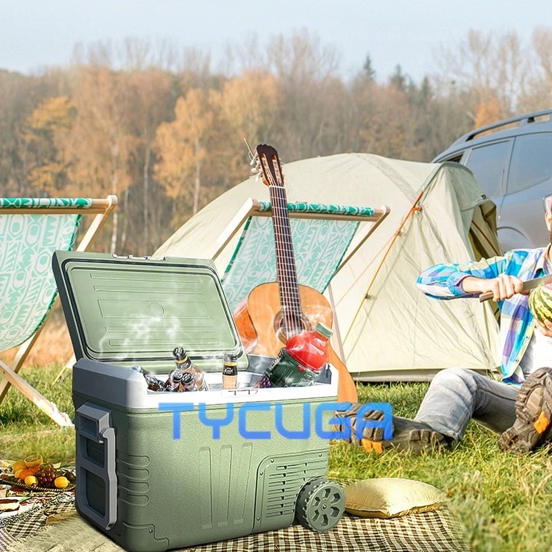 Автомобильный холодильник, уличный домашний морозильник для двух видов использования, мобильный холодильник для хранения на колесах, путешествия, кемпинга, рыбалки