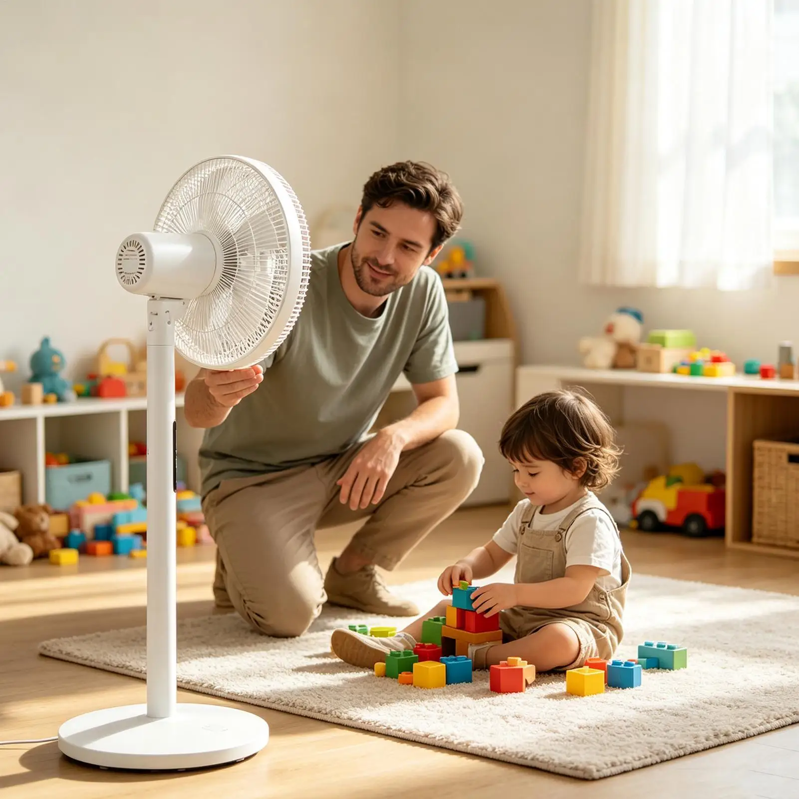 Quiet Standing Fan 8 Speeds Adjustable Silent Oscillating Floor Fan High Velocity Wide Airflow Cooling for Home Office Apartment