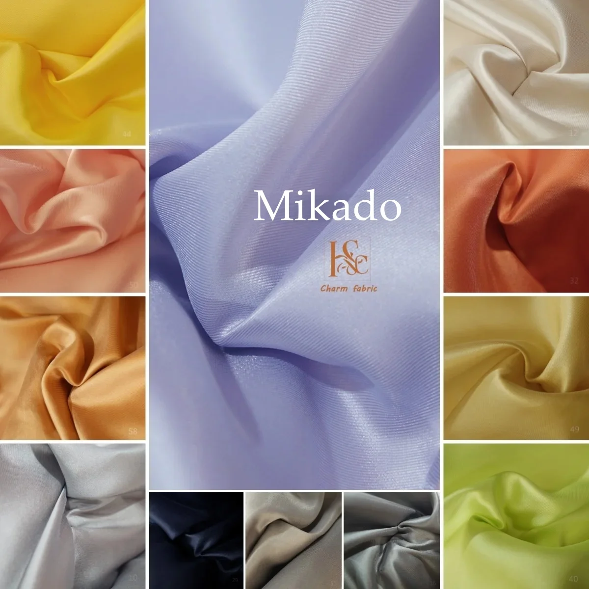 

Mikado fabric sewing high-end custom dress satin cos handmade DIY fabric micro hard crisp solid color
