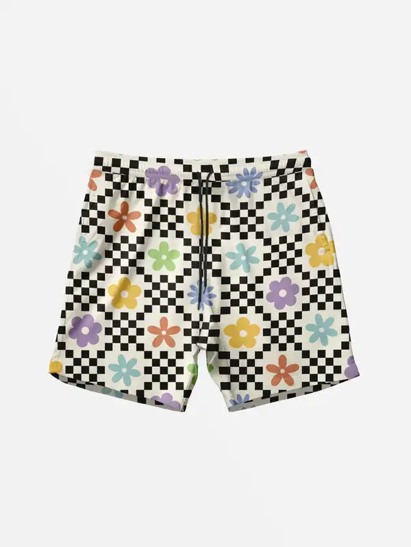 

Summer Men's Shorts Swim Trunks 3D Fashion Floral Print Beach Shorts Quick Dry Outdoor Leisure Sports Shorts Fashion Short