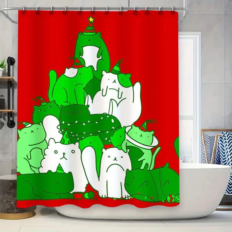 

Luxury Blue White Orange Shower Curtain Fabric Waterproof Bath Decor Modern Abstract Art Print 72x84in