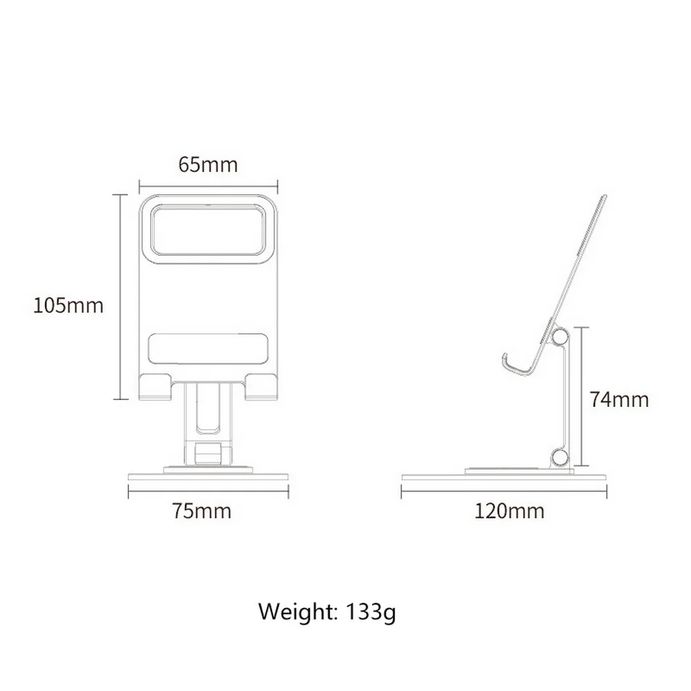 Luxury Deluxe Aluminium alloy Frosted Rotatable & Foldable Replicate Silver Space Grey Metal Phone Holder