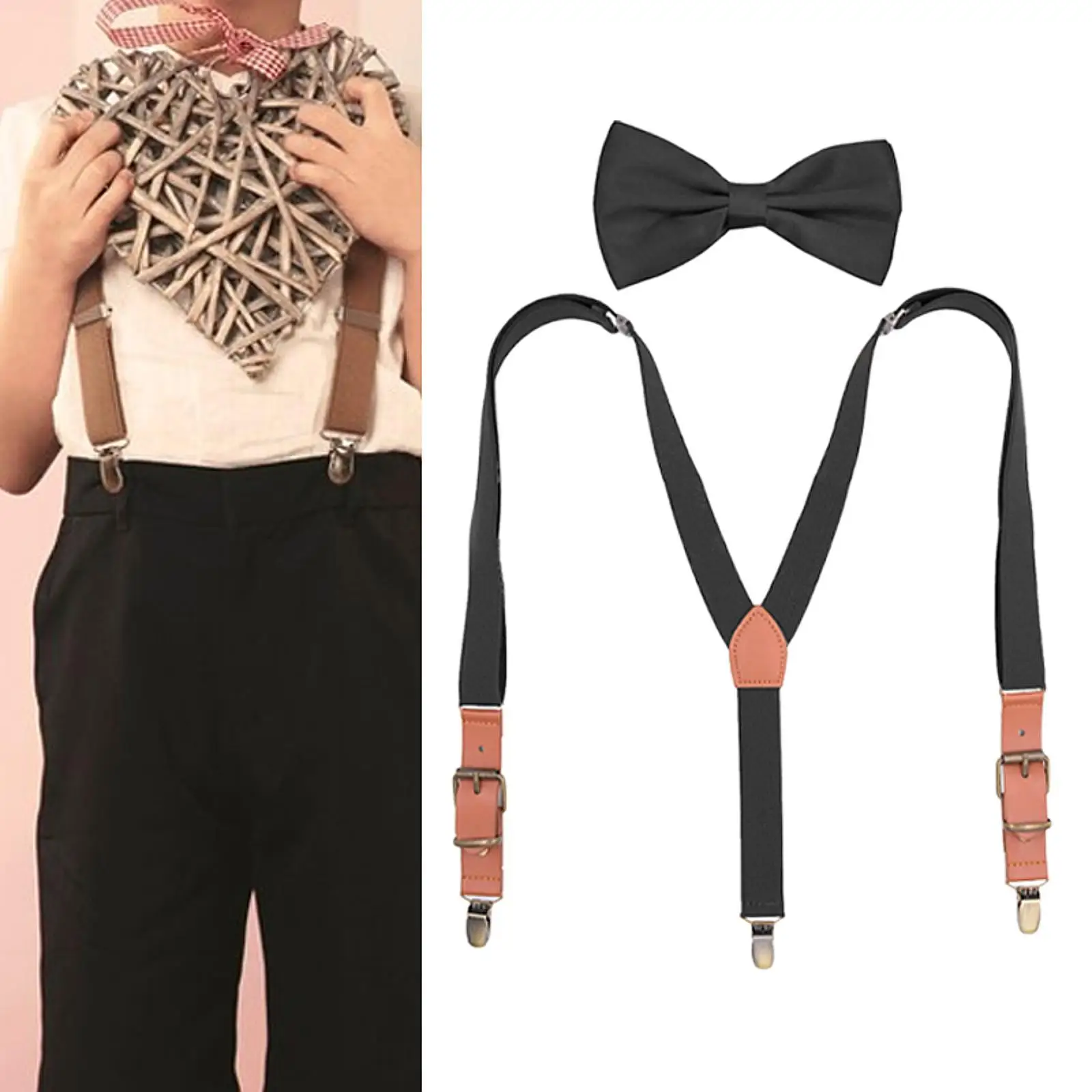 Kids Suspenders Fashion Trouser Pants Braces for Boys and Girls Party Formal