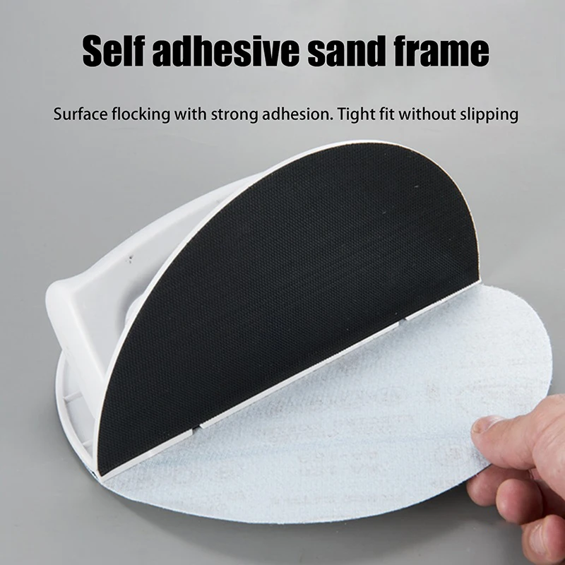 Self-Adhesive Corner Sanding Tool-Semicircular Plastic Grinding Board for DIY&Professional Edge Smoothing, Ergonomic Grip Design
