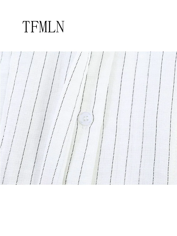Fashion Striped Blouse Top For Women Summer Summer OL Lapel Sleeveless Single Breasted Shirt Summer Unique Elegant Causal Shirt view 5