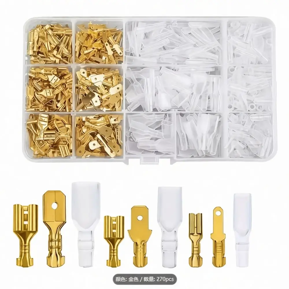 Crimping Spade Terminal Connector Assortment Kit Electrical Wire Faston Crimp Plug Insulated Automotive Repair Tool Hardware