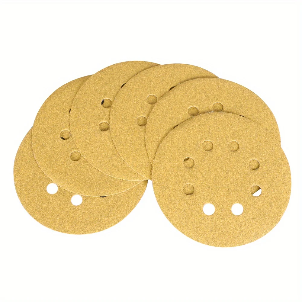 

100 Pcs 100 Grit 5 Inch 8-Hole Hook-And-Loop Sanding Disc Sander Paper Disc