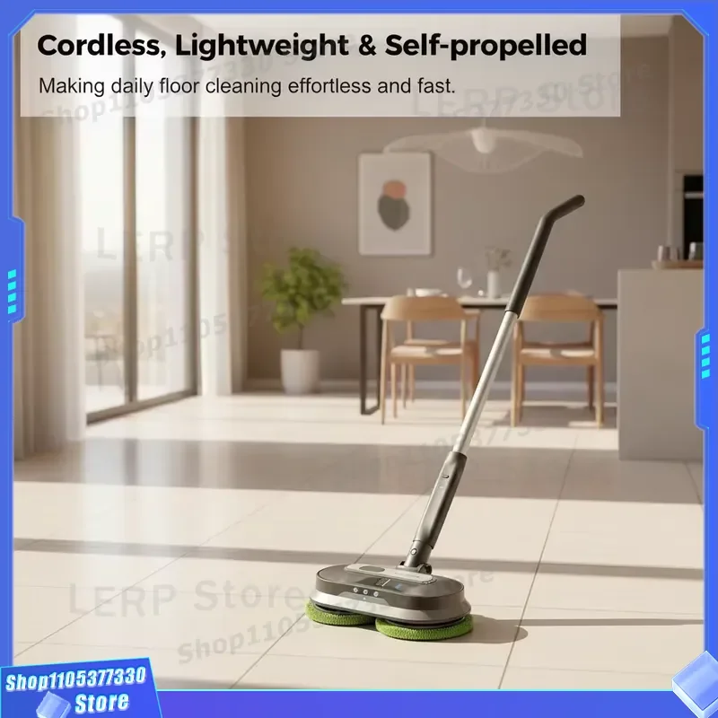 Cordless Electric Rotating Mop Lightweight Spray Function Removable Water Tank Home Cleaning Tool Floor Washer Machine Home