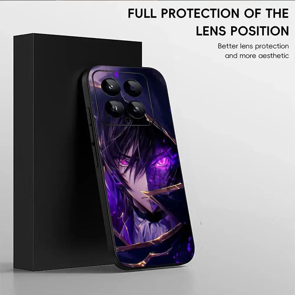 Cool Code Geass Anime Phone Case For Xiaomi 14 13 12 11 Xiaomi POCO F6 X6 M6 M5 Soft Black Phone Cover