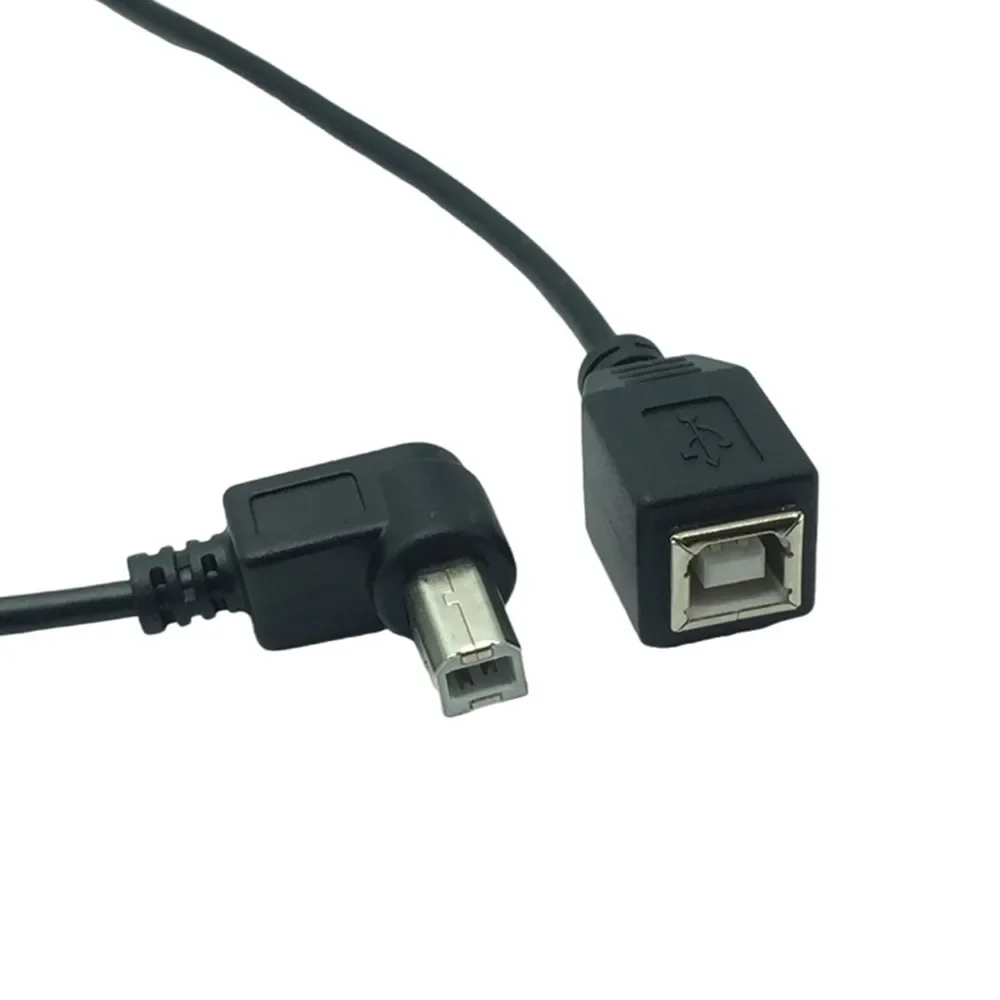 الزاوية اليمنى 90 درجة USB طابعة الماسح الضوئي كابل 25 سنتيمتر USB 2.0 B ذكر إلى B أنثى طابعة الماسح الضوئي تمديد كابل