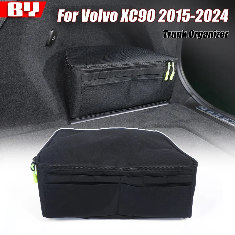 

Для Volvo XC90 2015-2024 органайзер для багажника большой емкости ящик для хранения инструментов органайзер для автомобиля аккуратные аксессуары