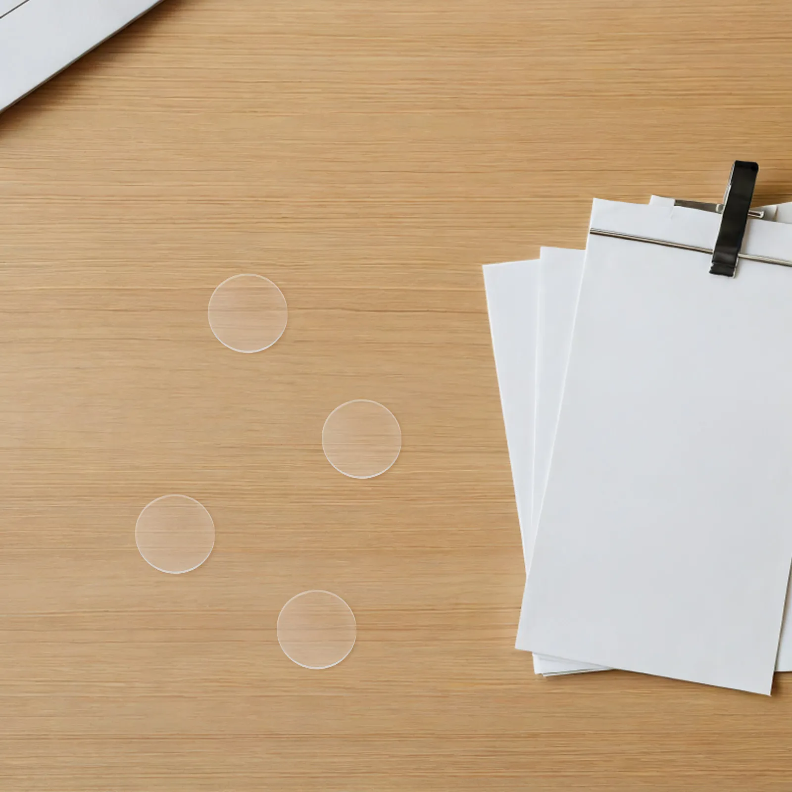 50Pcs Glass Anti Slip Pads Clear Round Bumpers Non Adhesive Spacers Dots Glass Table Top Protector Furniture Stabilizer Pads
