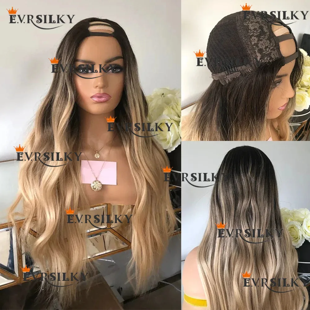 

Gradual brown UV part wig Comfortable Beautiful Stylish Body wave 100% real hair Easy to use suitable for beginners