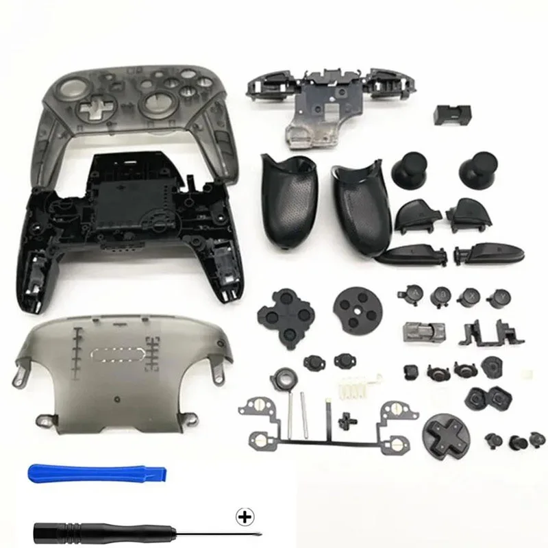 DIY Custom Full Set Shell Housing Case Cover kit w/Buttons Screws For Nintendo Switch Pro Controller NS Pro Gamepad Red