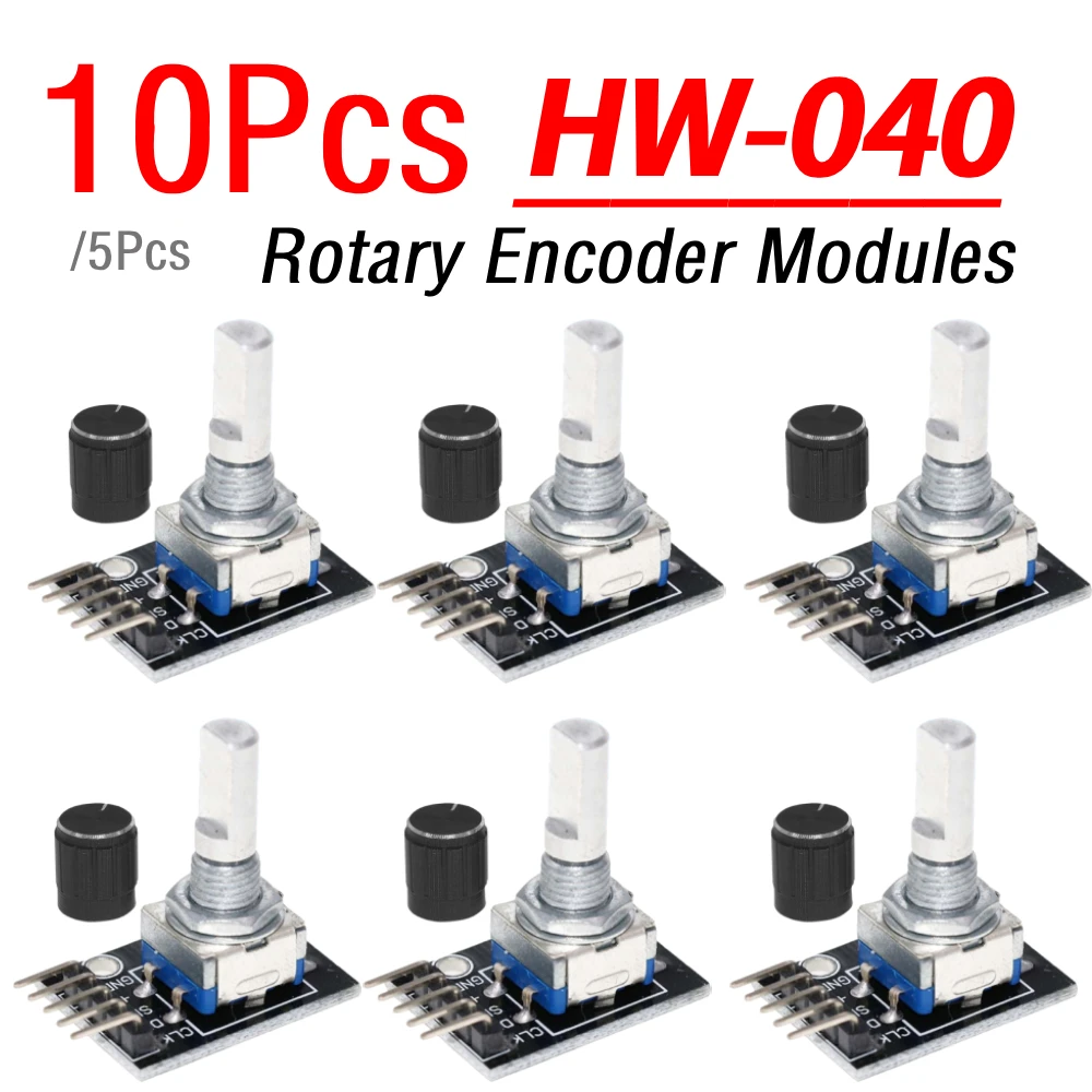 

5/10Pcs HW-040 360 Degrees Rotary Encoder Switch Module 5V Brick Sensor Development Board with Knob Cap Potentiometer Knob Kit