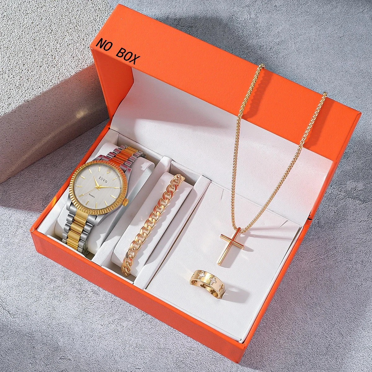 أزياء الاتجاه جولة الهاتفي سبيكة المواد المرأة كوارتز ساعة مجوهرات 4 قطع مجموعة، مناسبة لهدايا عيد الميلاد وعيد الشكر