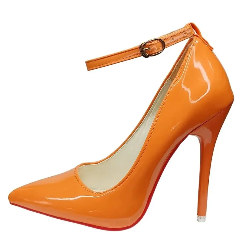 Aphixta Super Big Size 48 49 50 Gürtelschnalle Stiletto Heels Pumps Damen Partyschuhe 12 cm/10 cm Pimp Spitzschuh Metallschnalle – Detail 5