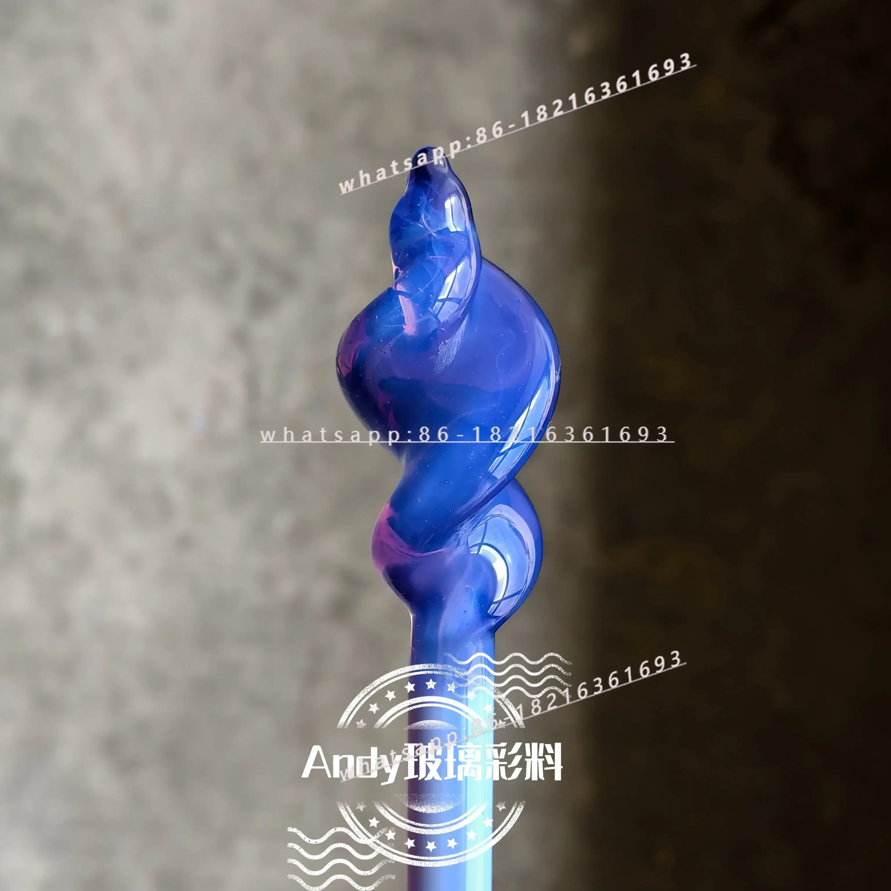 2026GOOD B09 Heart Of The Ocean Blue-purple Protein Bar, Burnt Glass, Lamp Glass Bar, Colored Glazed Hard Material