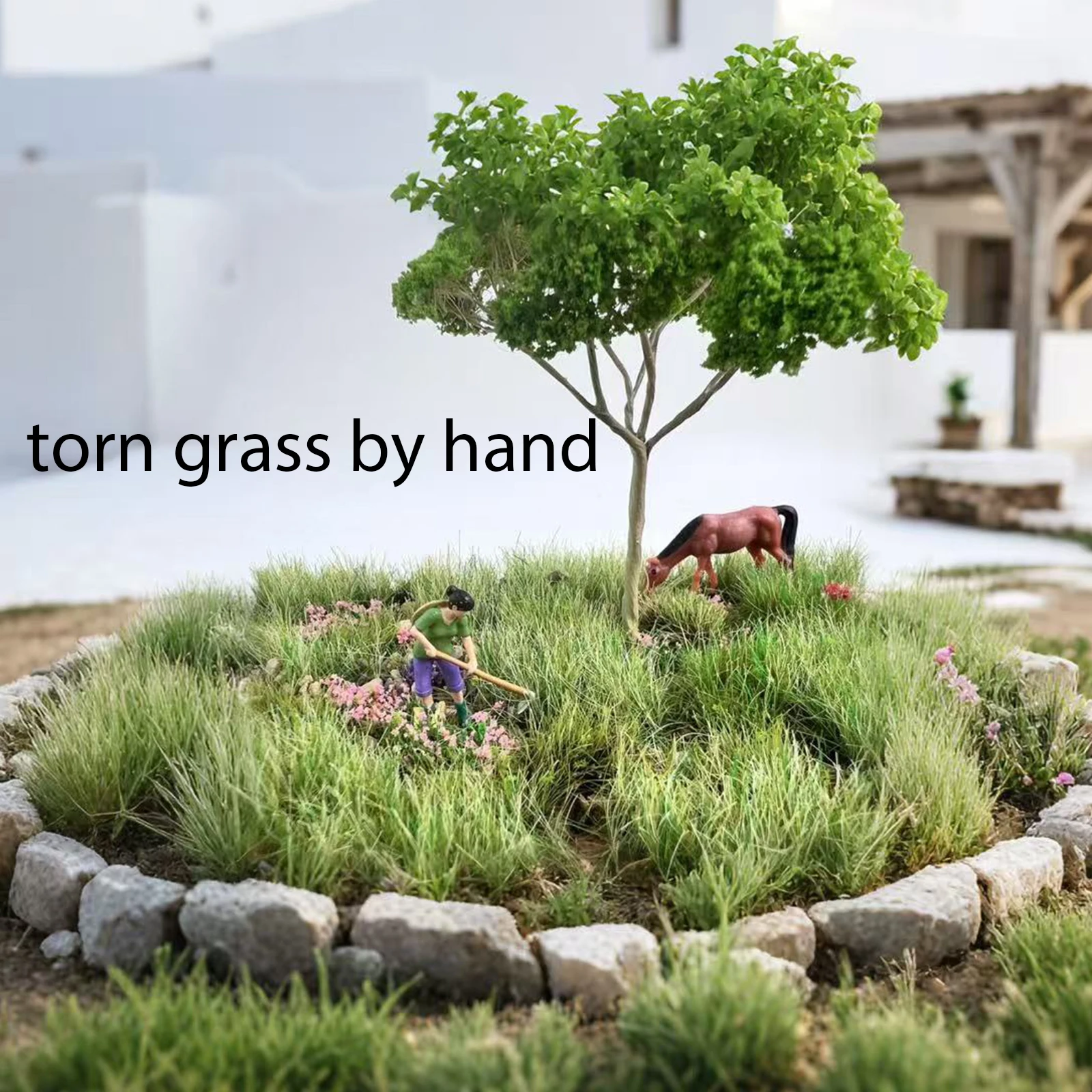

8mm Tearable Artificial Grass Fake Model Material for DIY Craft Home Garden Diorama Decoration