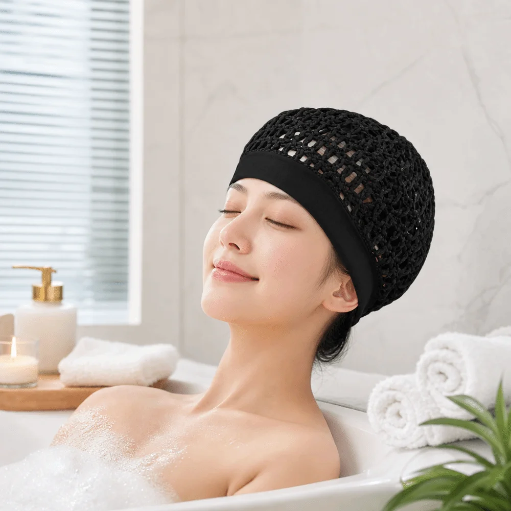 Protective Hairnet Crochet Mesh Hair Net Hollow Out Stretchy Sleep Cap Mesh Ultra-Wide Band Wig Cap Beauty Accessories