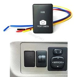 Blue Light Car Front Camera Button Switch With Connection Wire For Toyota Camry Prius Corolla PRADO RAV4 2008 - 2014