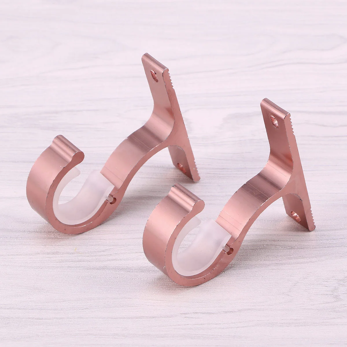 2 PCS Curtain Rod Bracket Aluminum Alloy Heavy Duty Clothes Wall Hook Double Camera