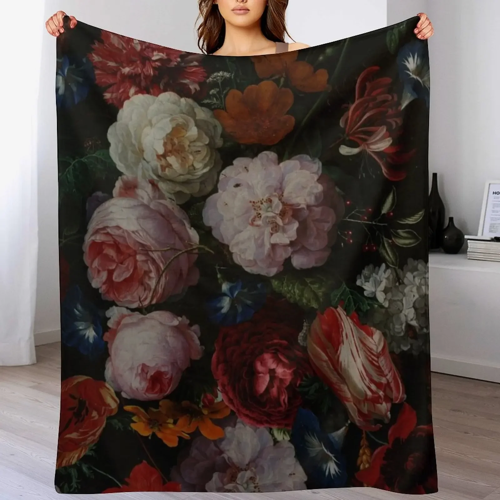 

Dutch Midnight Garden I Throw Blanket Furry Luxury Brand Blankets For Bed Large Blankets