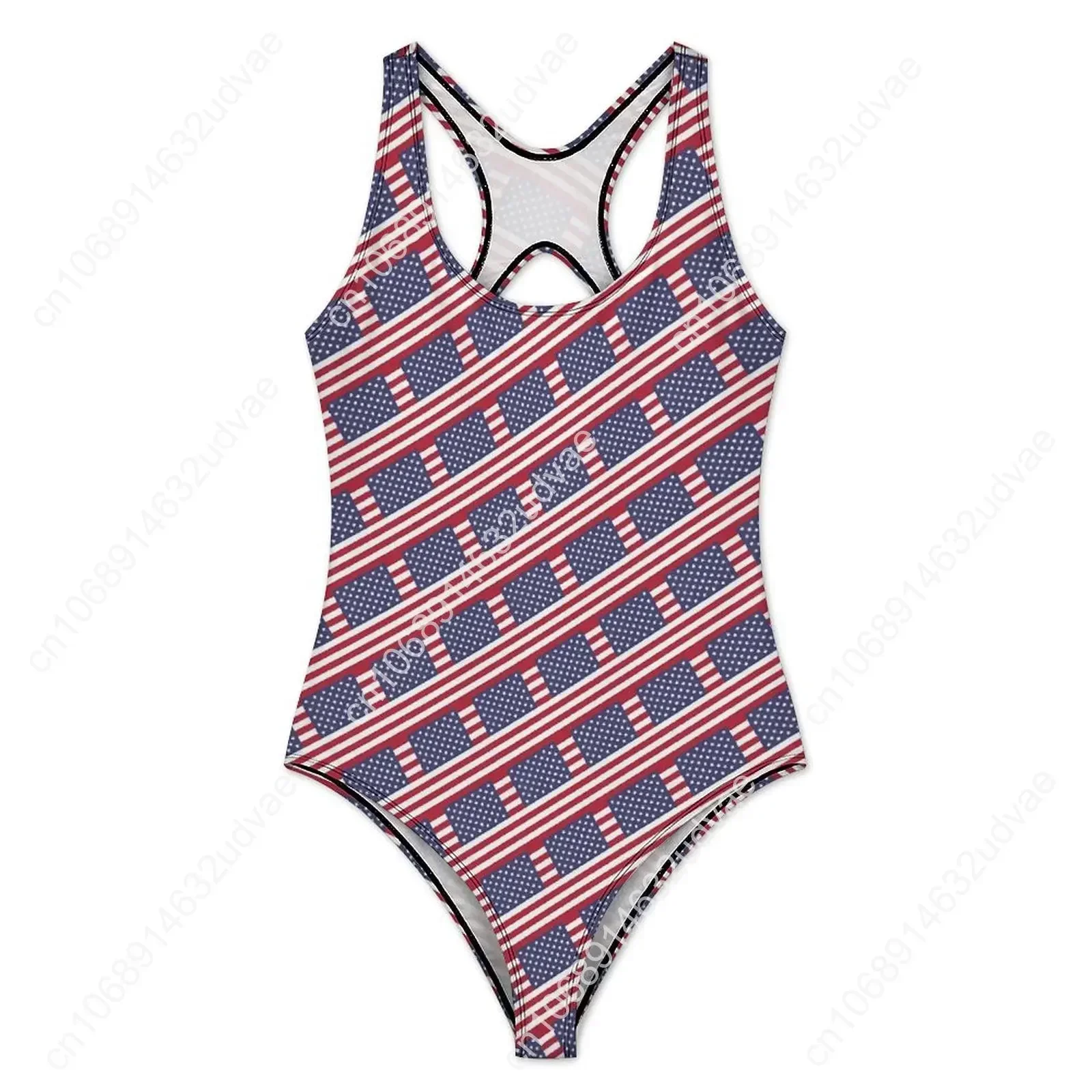 USA Flag Swimsuit American Flags Fashion One Piece Swimwear Push Up Kawaii Bathing Suit Sexy Holiday Rave Custom Beach Wear